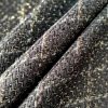 Stofă lana cu insertii de lurex - design fantezie, Negru - Auriu