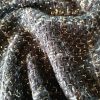 Stofă lana cu insertii de lurex - design fantezie, Negru - Auriu