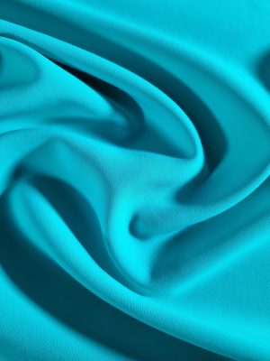 Tesatura dublu crepe strech  - design uni, Turcoaz   