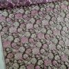 Tesatura Jacquard cu insertii de lurex- design floral, Auriu - Roz