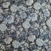 Tesatura Jacquard cu insertii de lurex- design floral, Auriu - Gri