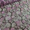 Tesatura Jacquard cu insertii de lurex- design floral, Auriu - Roz