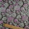 Tesatura Jacquard cu insertii de lurex- design floral, Auriu - Roz