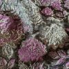 Tesatura Jacquard cu insertii de lurex- design floral, Auriu - Roz