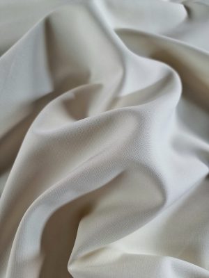 Tesatura crepe elastic - design uni, Crem