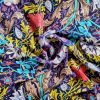 Tesatura crepe de chine din matase naturala - tip panou, design etno- floral