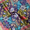 Tesatura crepe de chine din matase naturala - tip panou, design etno- floral