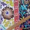 Tesatura crepe de chine din matase naturala - tip panou, design etno- floral