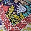 Tesatura crepe de chine din matase naturala - tip panou, design etno- floral