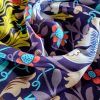 Tesatura crepe de chine din matase naturala - tip panou, design etno- floral
