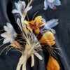 Tesatura crepe din matase naturala -  design floral, Multicolor