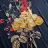 Tesatura crepe din matase naturala -  design floral, Multicolor