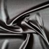 Tesatura crepe din mătase sintetica satinata - design uni, Negru
