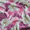 Tesatura cu paiete  imprimate - design floral, Cyclamen- Roz - Bej