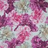 Tesatura cu paiete  imprimate - design floral, Cyclamen- Roz - Bej