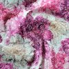 Tesatura cu paiete  imprimate - design floral, Cyclamen- Roz - Bej