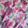 Tesatura cu paiete  imprimate - design floral, Cyclamen- Roz - Bej