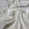 Tesatura cu paiete aplicate pe tulle elastic , Alb