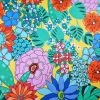 Tesatura din bumbac elastic cu Imprimeu floral , Multicolor