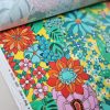 Tesatura din bumbac elastic cu Imprimeu floral , Multicolor