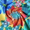 Tesatura din bumbac elastic cu Imprimeu floral , Multicolor