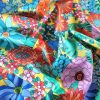 Tesatura din bumbac elastic cu Imprimeu floral , Multicolor