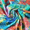 Tesatura din bumbac elastic cu Imprimeu floral , Multicolor