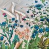 Tesatura din matase naturala , crepe de chine - tip panou cu bordură,  design floral
