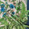 Tesatura din matase naturala , crepe de chine - tip panou cu bordură,  design floral
