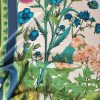 Tesatura din matase naturala , crepe de chine - tip panou cu bordură,  design floral