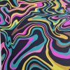 Tesatura din matase naturala cu  elastan - design abstract , Multicolor