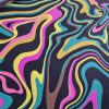 Tesatura din matase naturala cu  elastan - design abstract , Multicolor