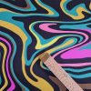 Tesatura din matase naturala cu  elastan - design abstract , Multicolor