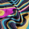 Tesatura din matase naturala cu  elastan - design abstract , Multicolor