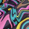 Tesatura din matase naturala cu  elastan - design abstract , Multicolor