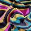 Tesatura din matase naturala cu  elastan - design abstract , Multicolor