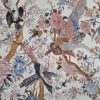 Tesatura din matase naturala cu  elastan - design exotic, Ivoire – Roz - Bej