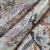 Tesatura din matase naturala cu  elastan - design exotic, Ivoire – Roz - Bej