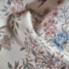 Tesatura din matase naturala cu  elastan - design exotic, Ivoire – Roz - Bej