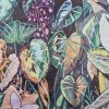 Tesatura din matase naturala cu viscoza  - tip panou cu design exotic ,  Multicolor