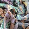 Tesatura din matase naturala cu viscoza  - tip panou cu design exotic ,  Multicolor