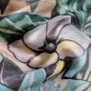 Tesatura din matase naturala cu viscoza  - tip panou cu design exotic ,  Multicolor