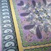 Tesatura din matase naturala cu viscoza  - tip panouri mici cu bordura  design floral și motive paisley,  Multicolor