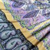 Tesatura din matase naturala cu viscoza  - tip panouri mici cu bordura  design floral și motive paisley,  Multicolor