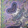 Tesatura din matase naturala cu viscoza  - tip panouri mici cu bordura  design floral și motive paisley,  Multicolor
