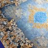 Tesatura din matase naturala twill - panou cu design renascentist, Bleu – Auriu - Bej