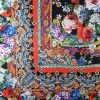 Tesatura din matase naturala twill - panou cu design floral, Multicolor