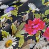 Tesatura din mătase naturala,  crepe de chine - design floral, Multicolor