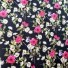 Tesatura din mătase naturala,  crepe de chine - design floral, Multicolor