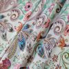 Tesatura din mătase naturala cu viscoza - motive paisley si design floral, Multicolor